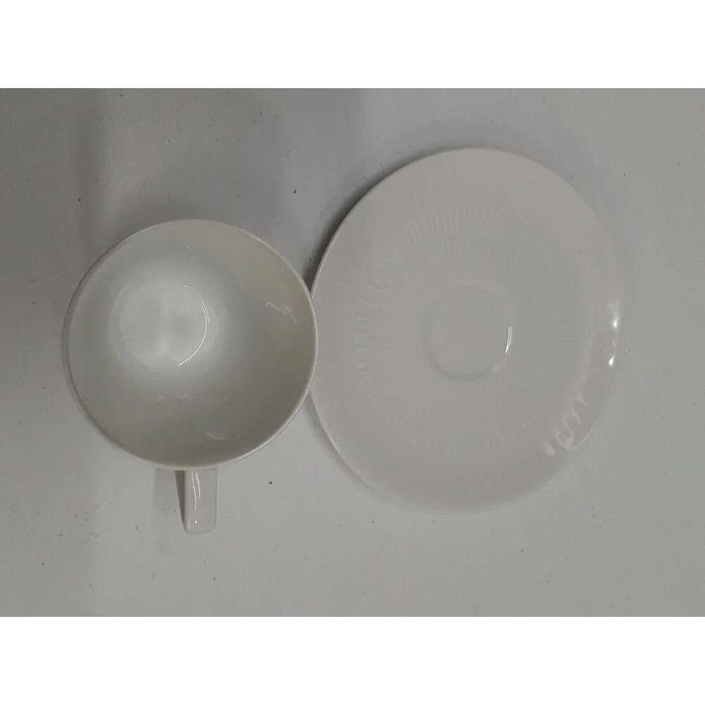 Vtg Hutschenreuther Selb LHS Bavaria Germany APART Demitasse Cup Saucer White